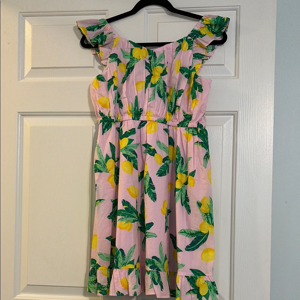 J. Crew Pink and Yellow Ruffled Tiered Sundress